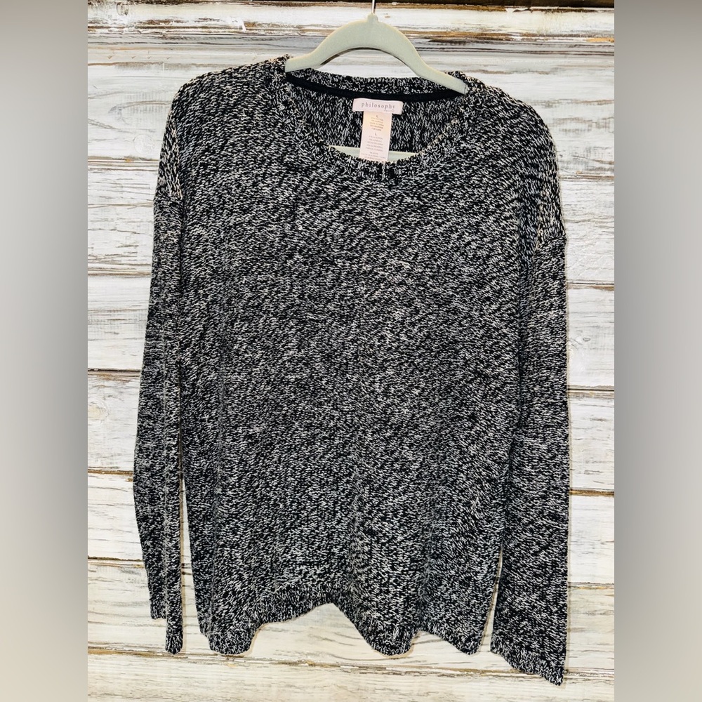 Philosophy Oversized Black Heather Sweater Size Large